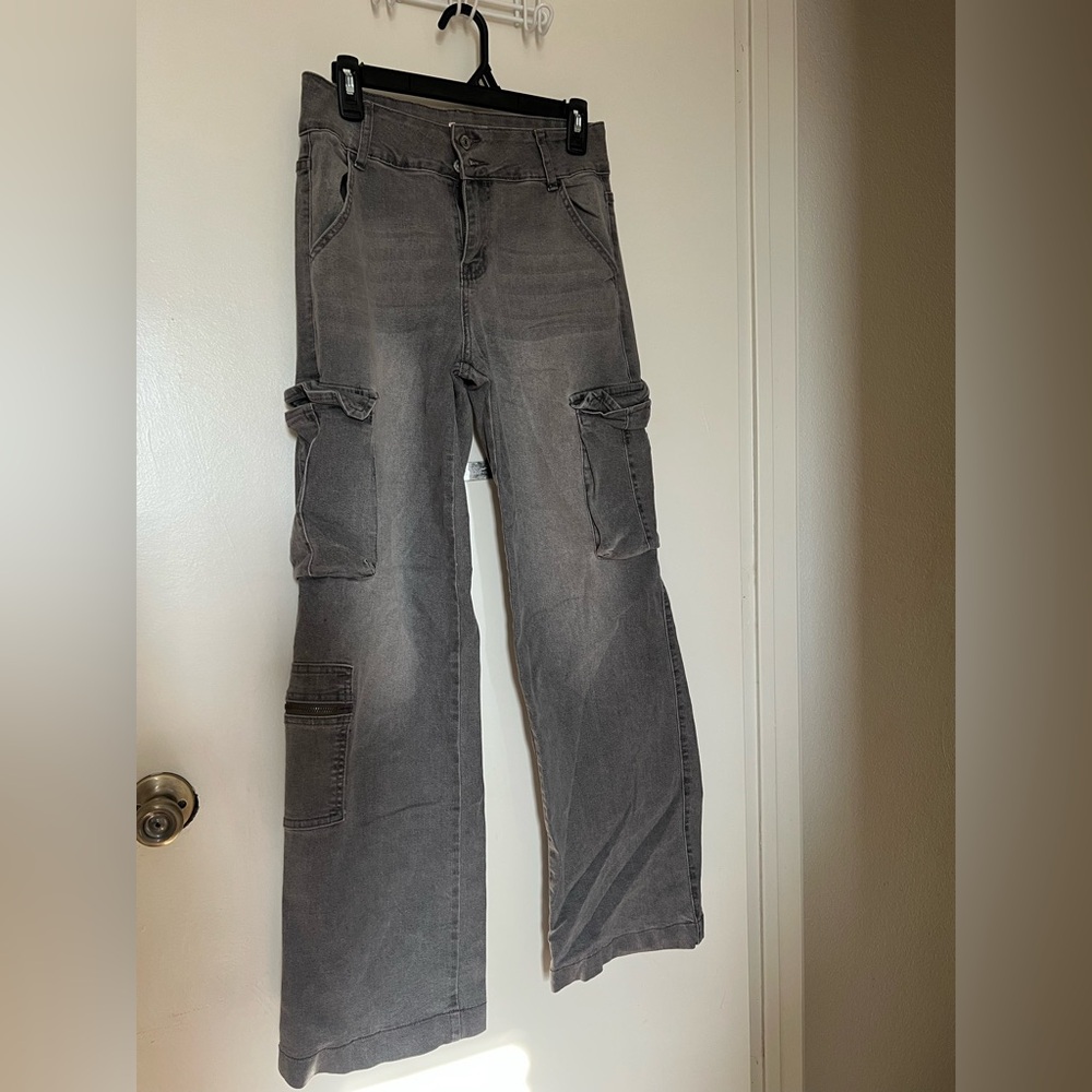 Gray Cargo Jeans